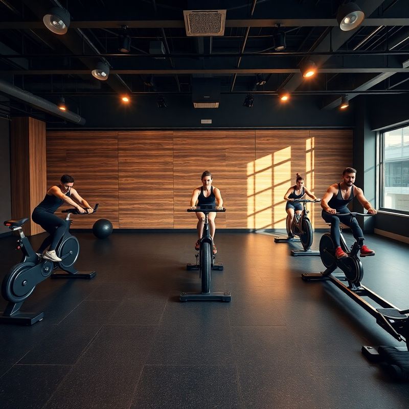 Overhead view of a Society Group group class mid-conditioning set
