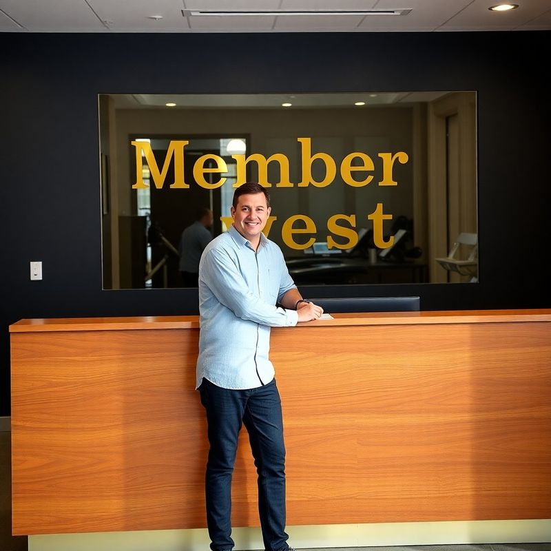 A Society Group member signing up at the warm walnut front desk